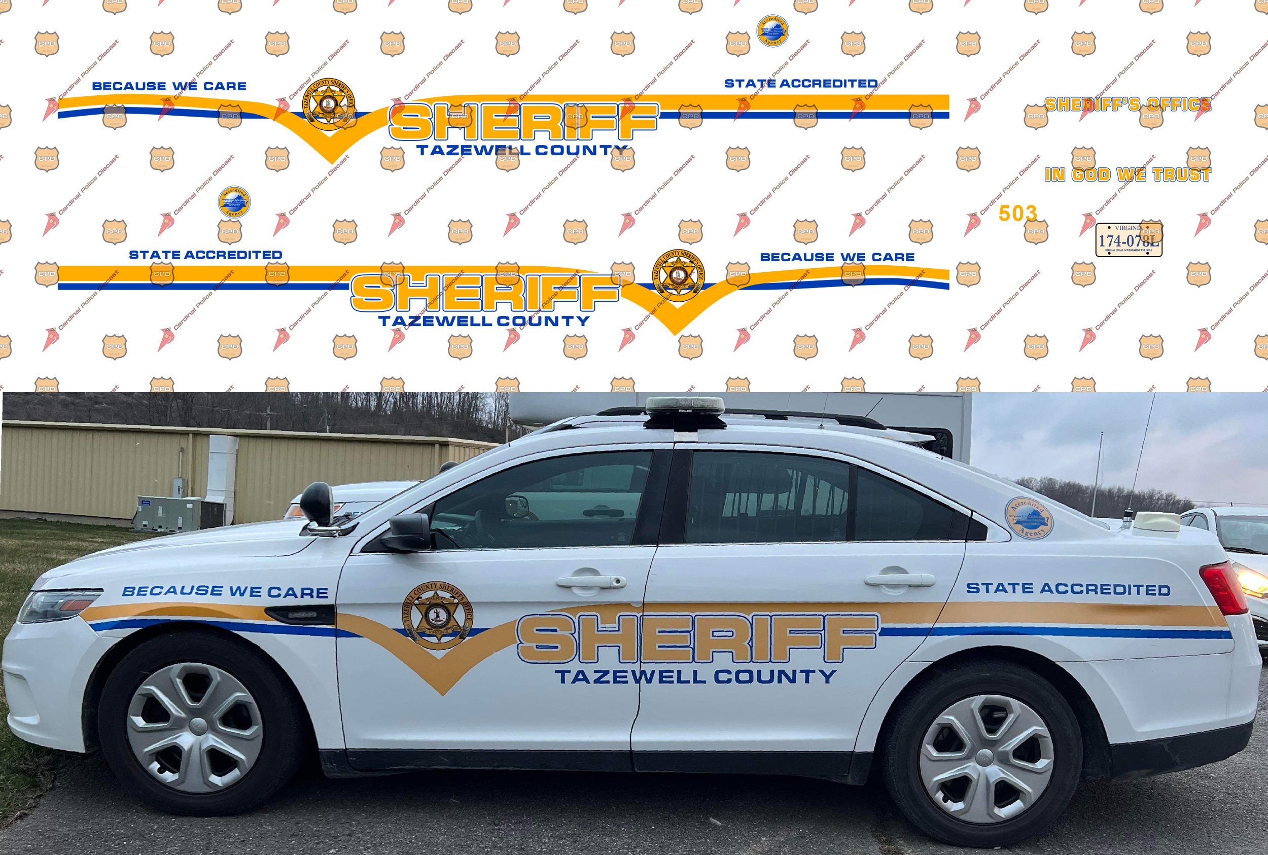 Tazewell County, VA Sheriff's Office Classic — Cardinal Police Diecast